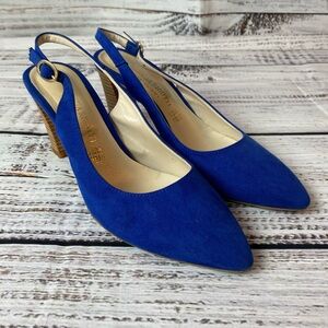 Vintage Patrizia Rigotti Heels Women’s 36 US 5.5 Blue Suede Made in Italy